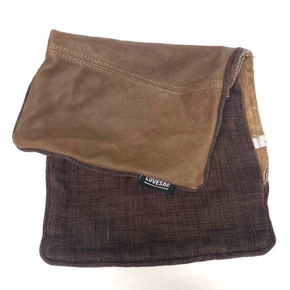 Lovesac brown pillow case cover (needs new zipper) leather/polyester‎ - Picture 12 of 12